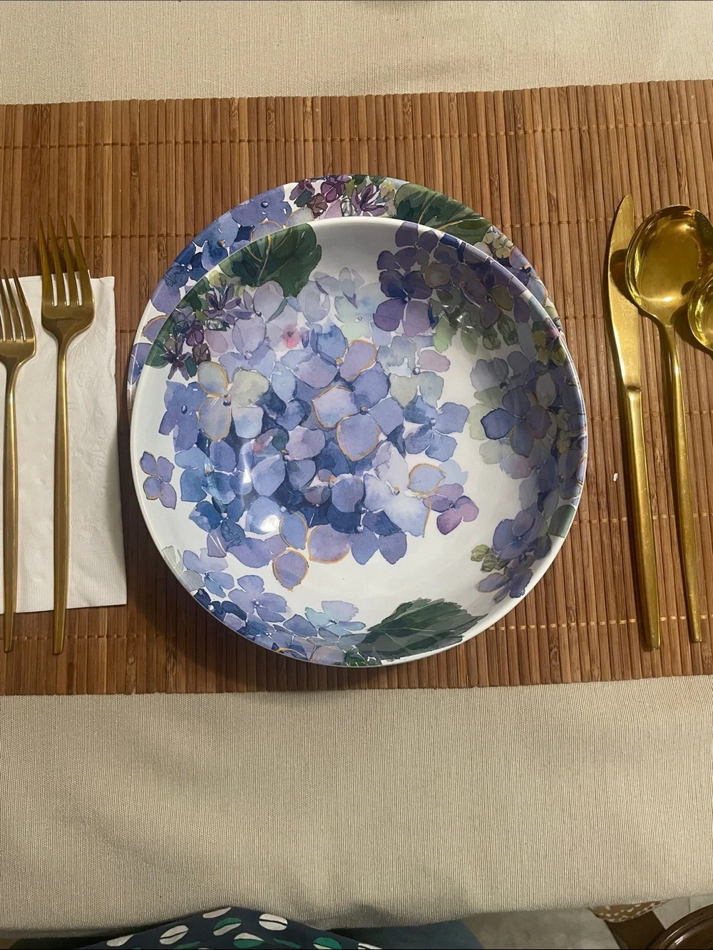 Floral Hydrangea Plates  - Elegant Home Dining